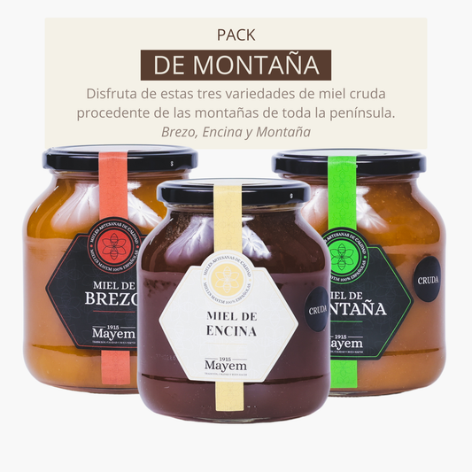 Pack de 3 Mieles Crudas de Montaña 1Kg