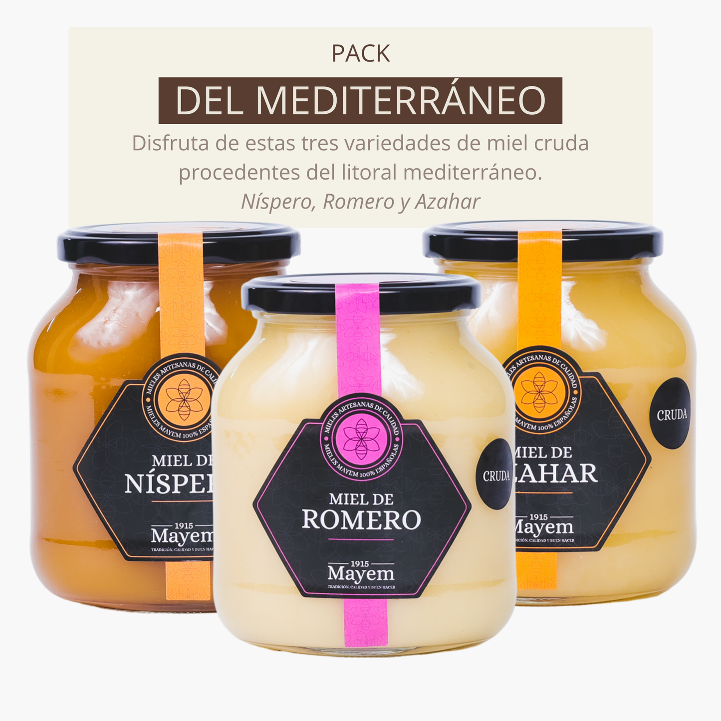 Pack de 3 Miels Crus de Méditerranée 1kg