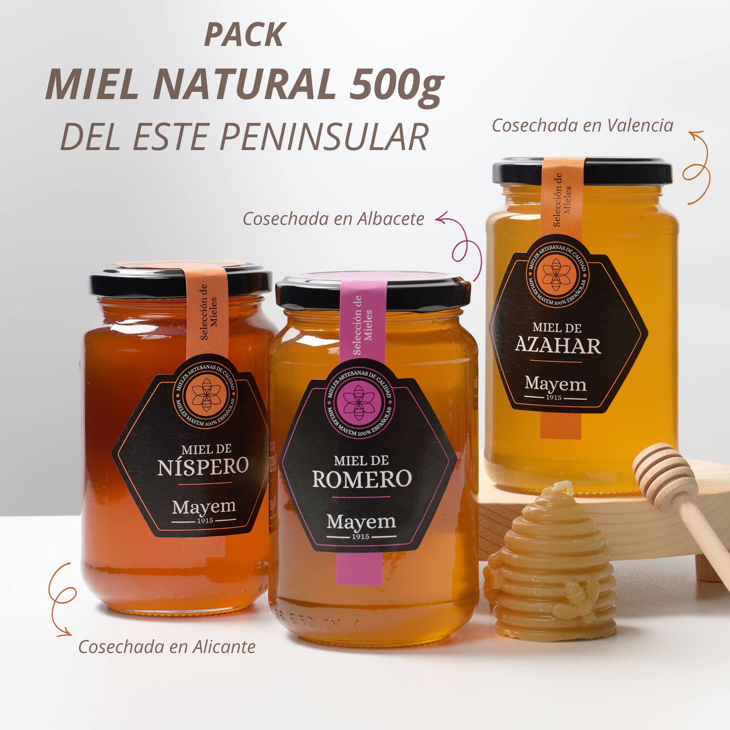 Pack de 3 Mieles del Este Peninsular 500g
