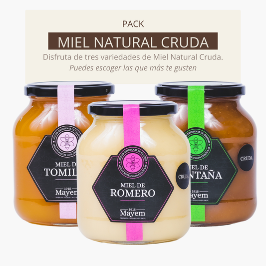 Pack de 3 Mieles Crudas de 1 Kg