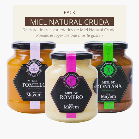 Pack de 3 Mieles Crudas de 500g