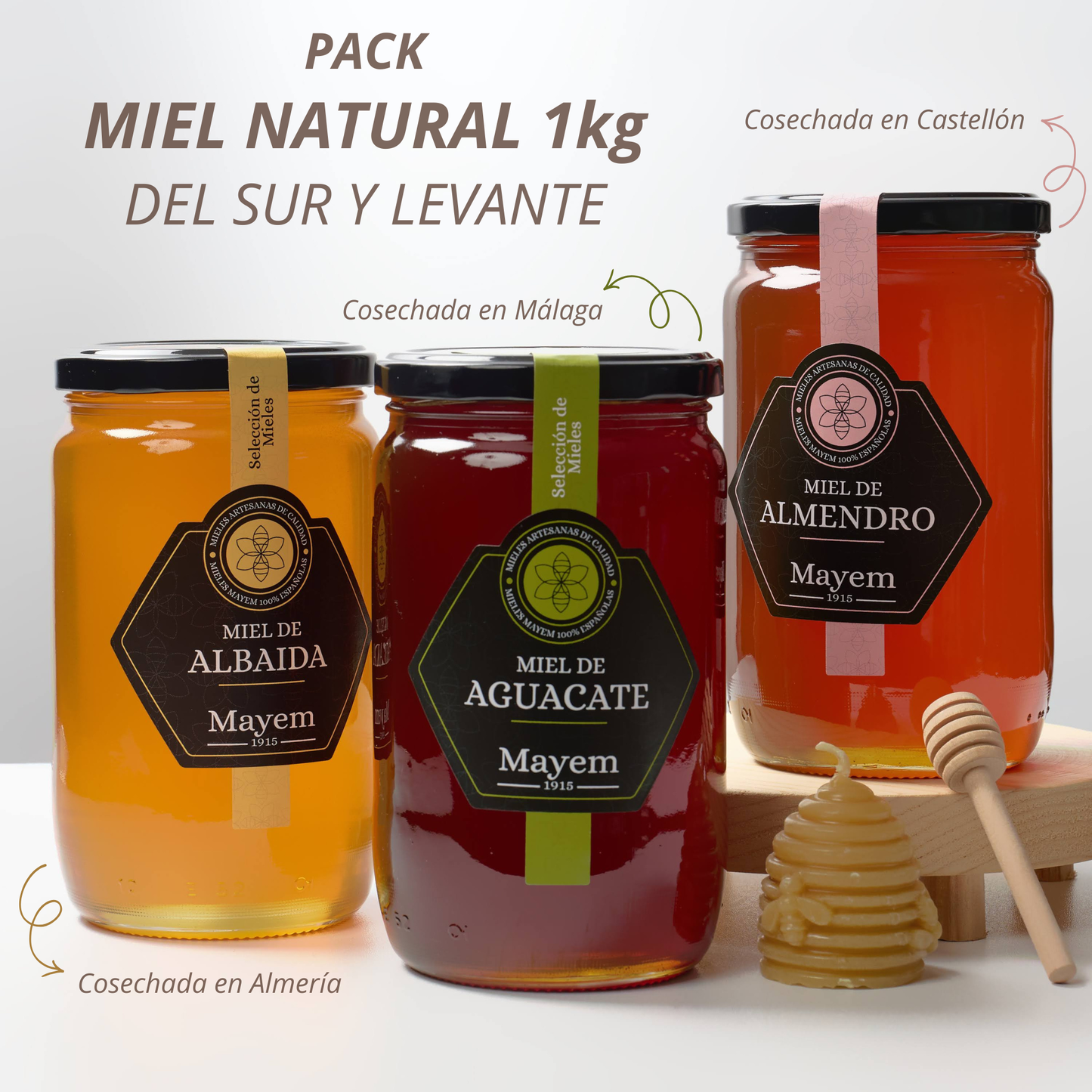Pack de 3 Mieles del Sur y Levante 1kg
