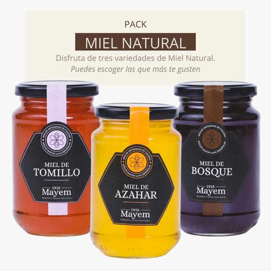 Pack de 3 Mieles Naturales de 500g
