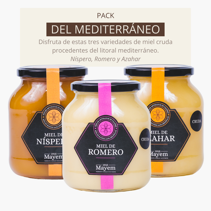 Pack de 3 Mieles Crudas del Mediterráneo 1kg