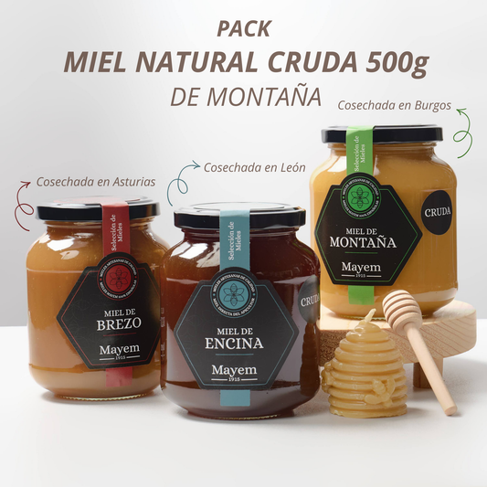 Pack of 3 Raw Mountain Honeys 500g