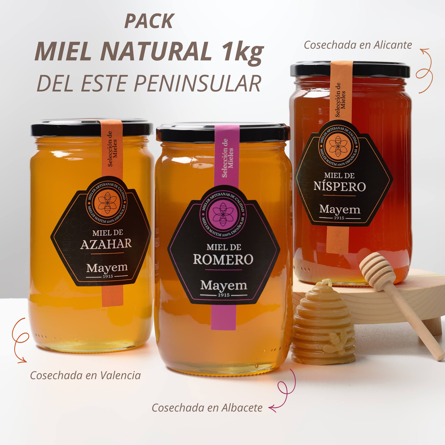 Pack de 3 Mieles del Este Peninsular 1kg