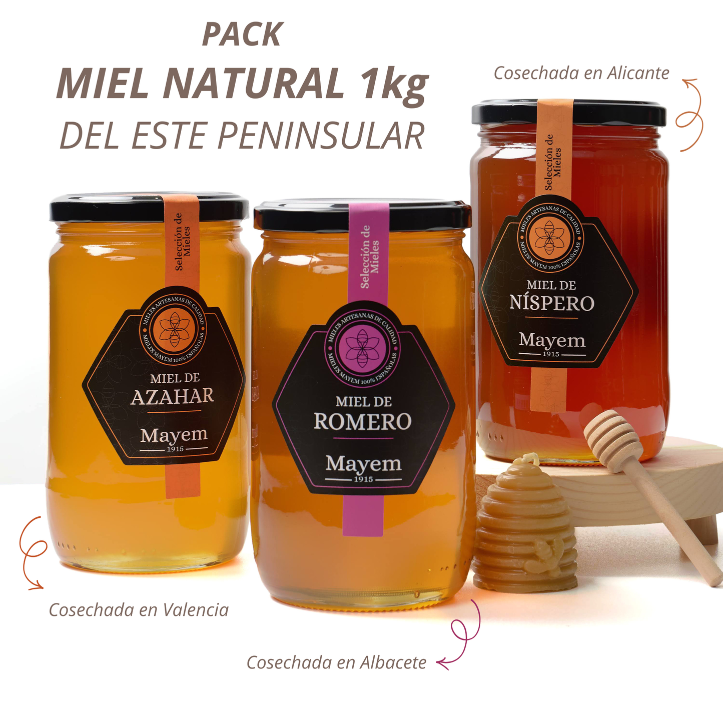 Pack de 3 Mieles del Este Peninsular 1kg