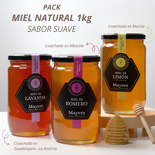 Pack de 3 Mieles sabor Suave 1kg