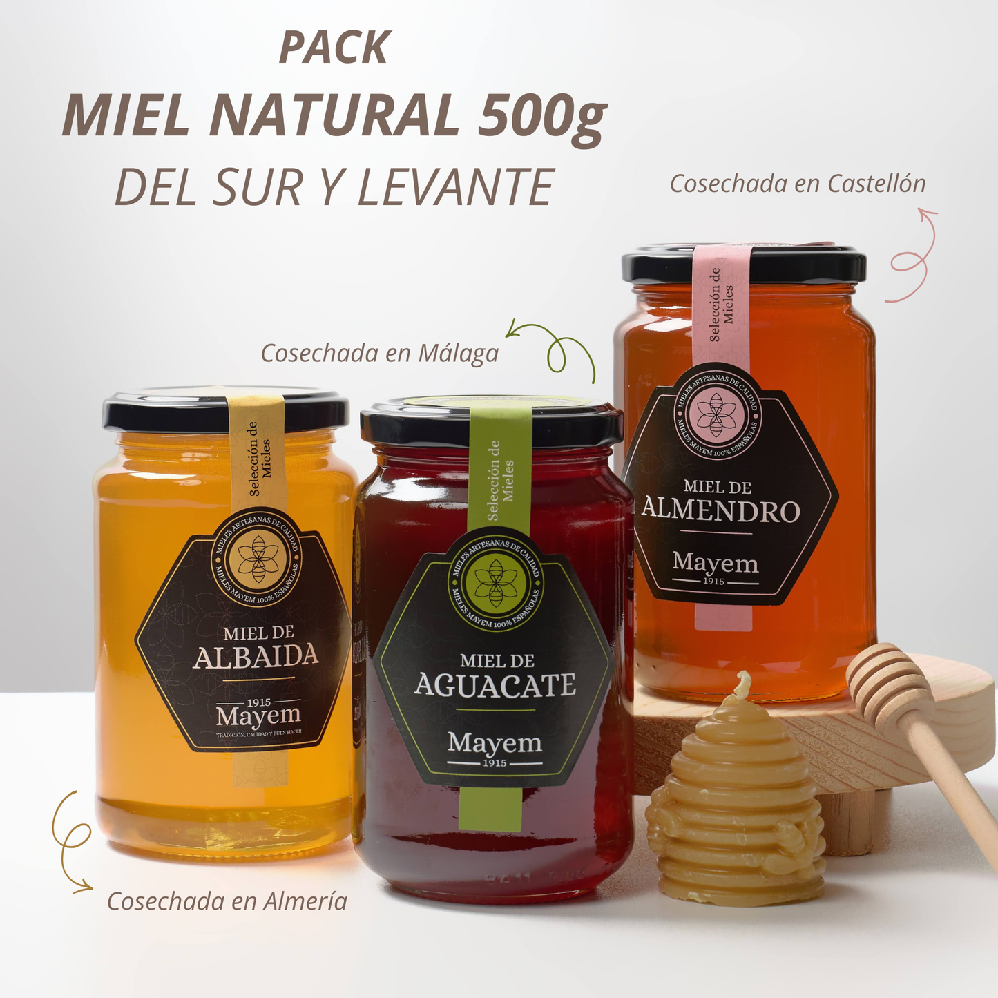 Pack de 3 Mieles del Sur y Levante 500g