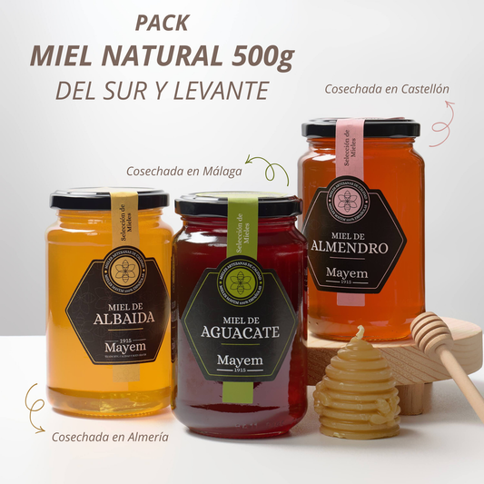 Pack de 3 Mieles del Sur y Levante 500g