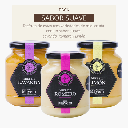 Pack de 3 Mieles Crudas sabor Suave 500g