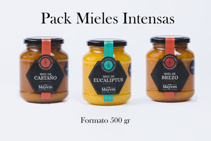 Pack de 3 Mieles Crudas sabor Intenso 500g