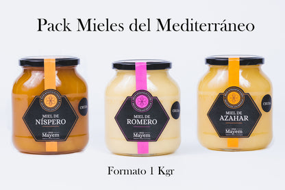 Pack de 3 Mieles Crudas del Mediterráneo 1kg