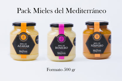 Pack de 3 Mieles Crudas del Mediterráneo 500g