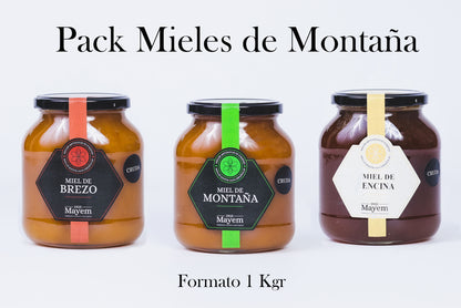 Pack de 3 Mieles Crudas de Montaña 1Kg