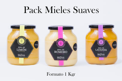 Pack de 3 Mieles Crudas sabor Suave 1Kg